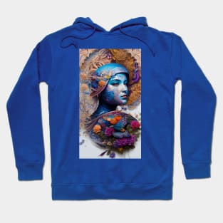 Enigma Gold Blue Floral Girl Hoodie